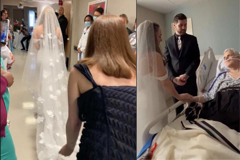 Mujer se casa en hospital junto a la cama de su padre, muere dos días después