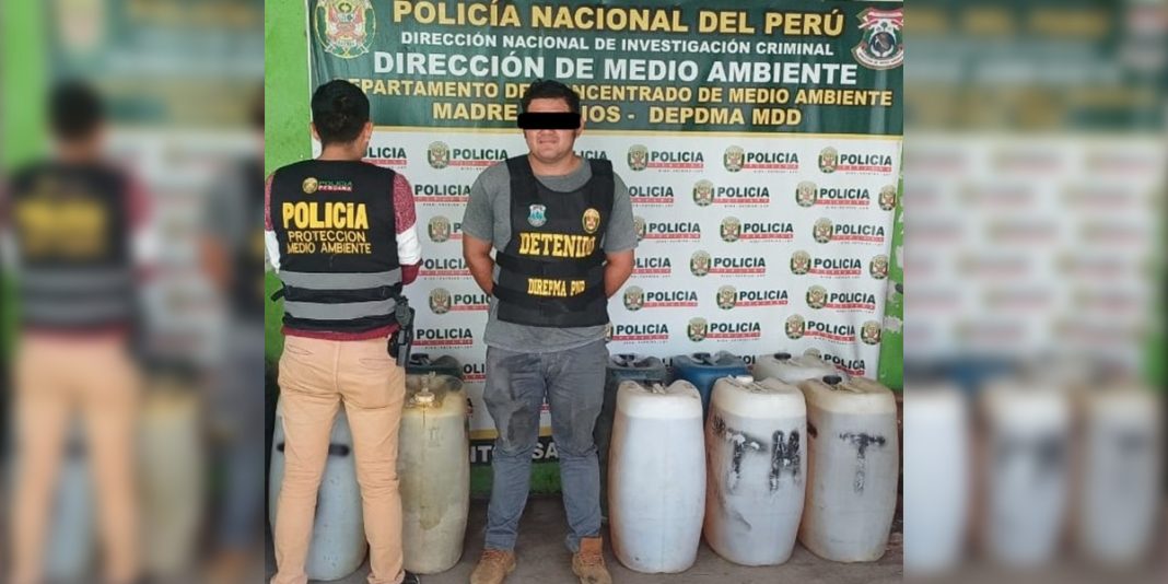 Madre de Dios: Detienen a hombre con 108 galones de petróleo de dudosa procedencia