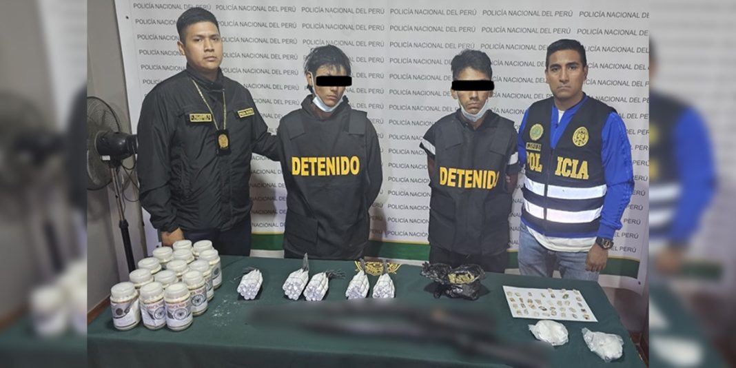 Lima: Detienen a dos personas implicadas en delitos de tráfico ilícito de drogas y armas