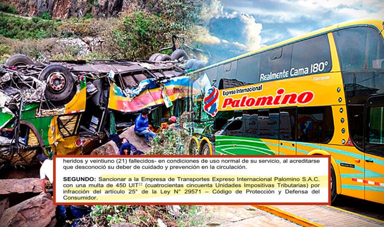 Transportes Palomino debe pagar más de S/2 millones de multa por accidente con 21 muertos en 2019