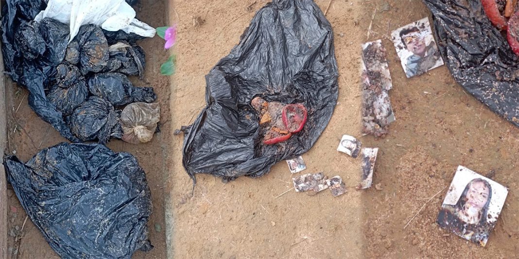 San Martín: Hallan fotos con alfileres y otros elementos de brujería en cementerio