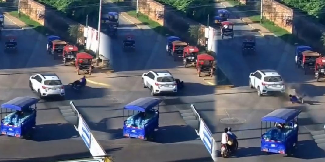 Cámaras captan accidente de tránsito en el cruce de las avenidas Centenario y Aviación