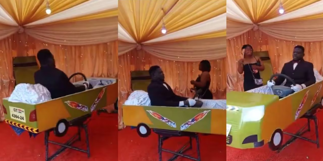 Funeral en Ghana se vuelve viral: Familia rinde homenaje a conductor fallecido con ataúd en forma de taxi