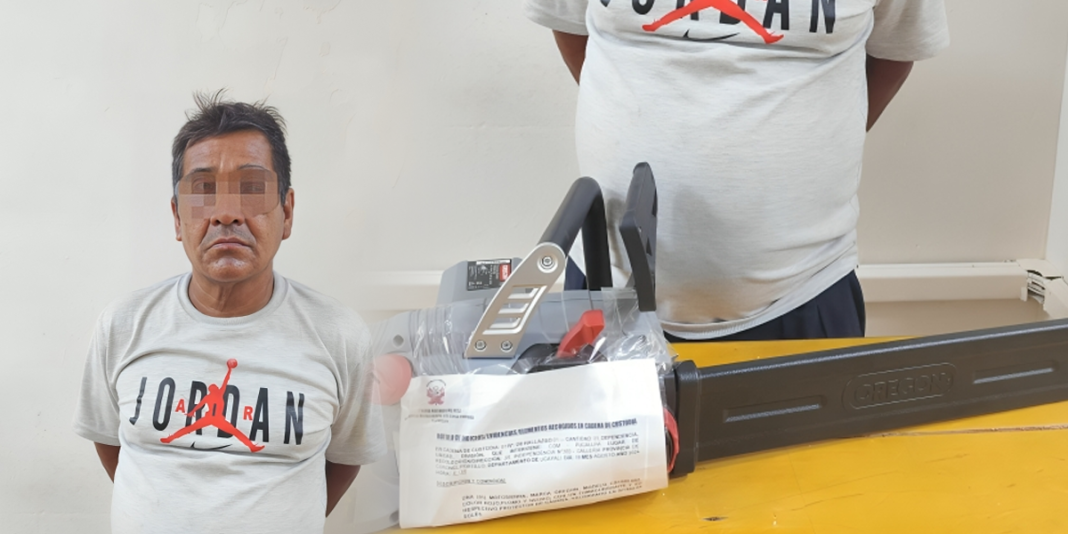 Aprehenden a sujeto que intentó robar una motosierra