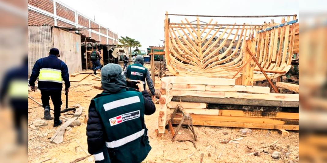Decomisan madera y maquinaria para embarcaciones pesqueras ilegales en Piura