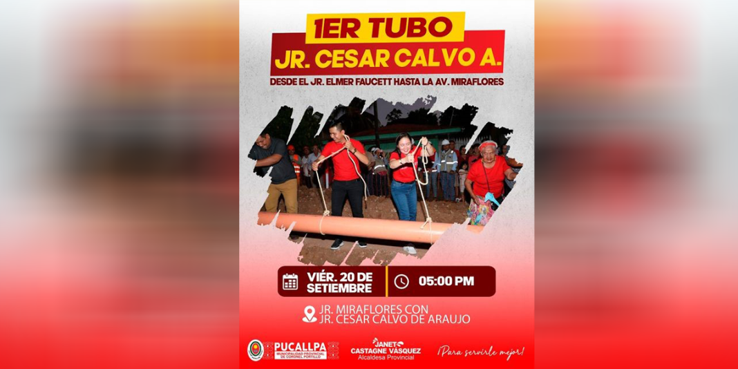 Iniciarán obra de agua y desagüe en el jirón César Calvo